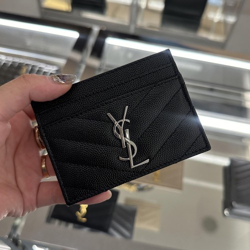 생로랑 YSL 마틀라세 모노그램 여자 카드지갑 423291 금장 은장